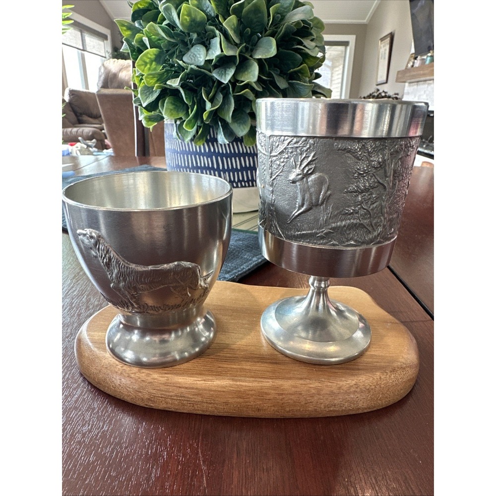 Pewter Cups Hunting Theme, Made In Ireland‎
